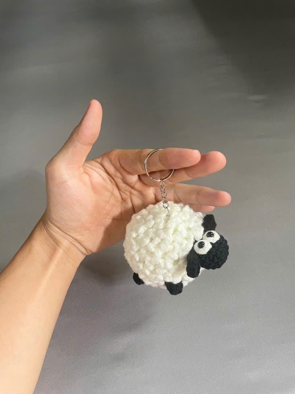 Crochet Sheep Bag Charm - Minimal Cute | Soft Aesthetic | Calm Vibe