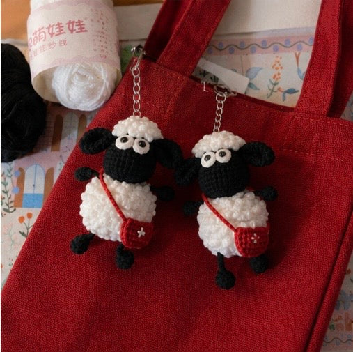 Crochet Sheep Bag Charm - Minimal Cute | Soft Aesthetic | Calm Vibe