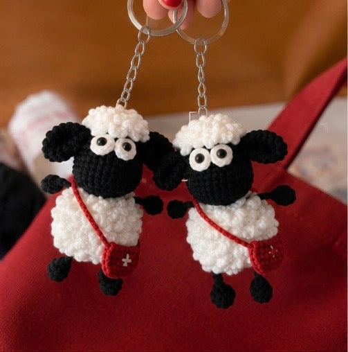 Crochet Sheep Bag Charm - Minimal Cute | Soft Aesthetic | Calm Vibe